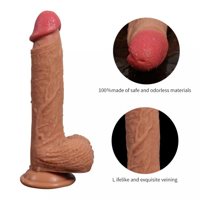 Xise Dual Densities Silicone Dildo SQ-WBD10007 material close-up