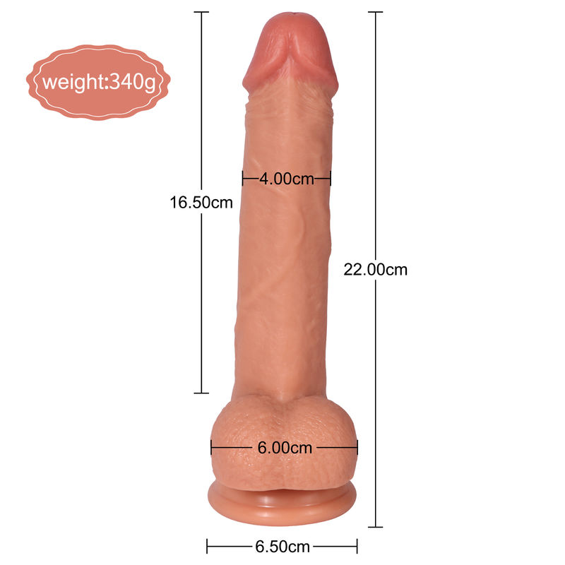Dual Density Silicone Dildo 8.66 Inch Real Look Penis For Female Use