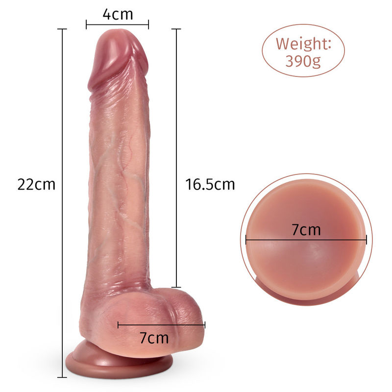 Ultra Soft Dual Silicone Dildo 8.66 Inch Brings True Skin Feel To Every Moment