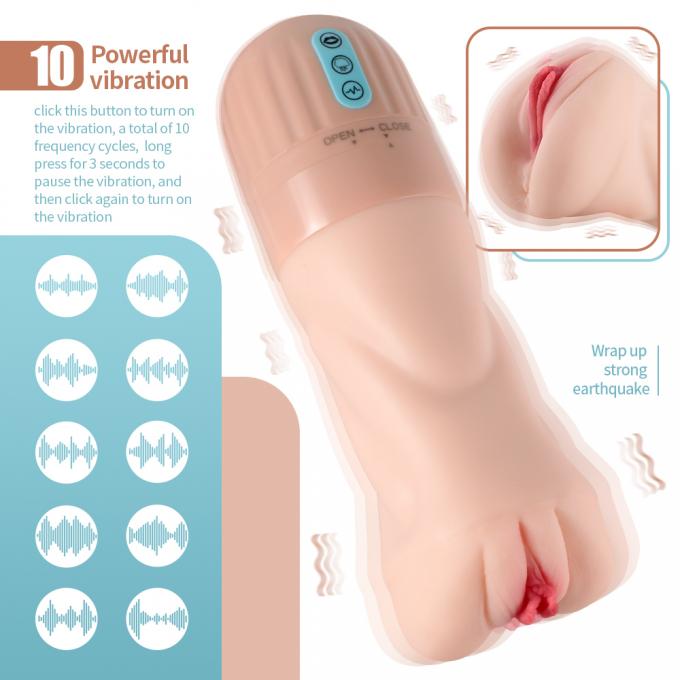Dual Hardness TPR Realistic Vagina Sex Toy Vibrating And Sucking Vagina