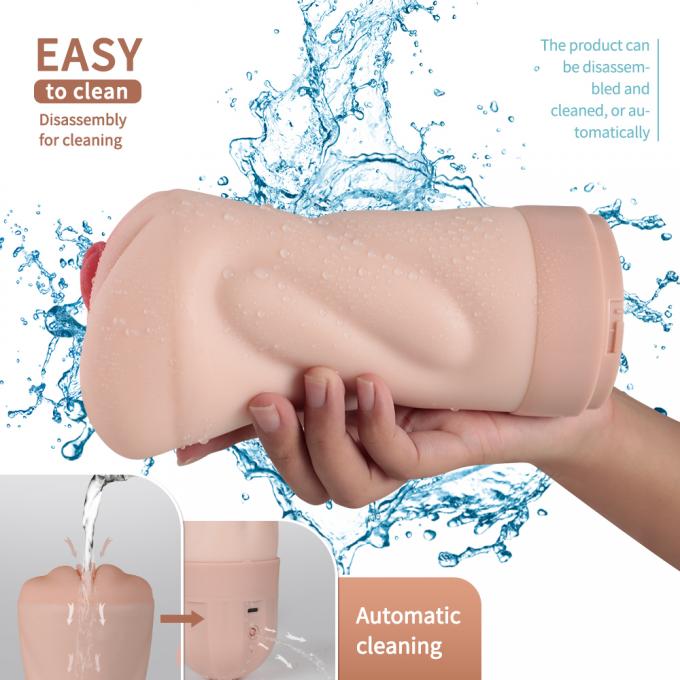Dual Hardness TPR Realistic Vagina Sex Toy Vibrating And Sucking Vagina