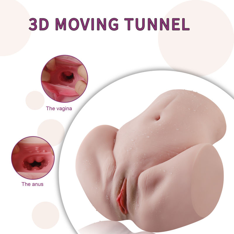 Soft TPR Realistic Ass Masturbator Half Body Luby Torso Texture Skin Open Labia