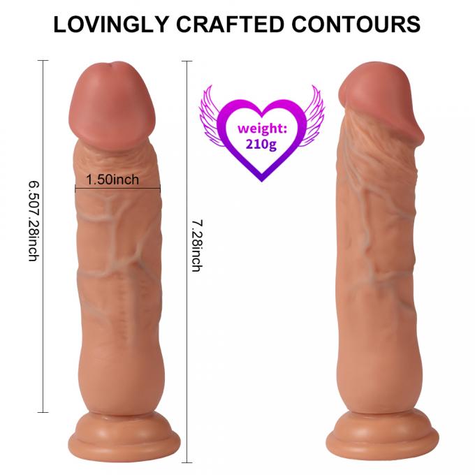 Phthalate Free PVC Dildo Sex Toy Dual Layer Soft Skin 7.2 Inch Realistic Dong Xise Toys 4