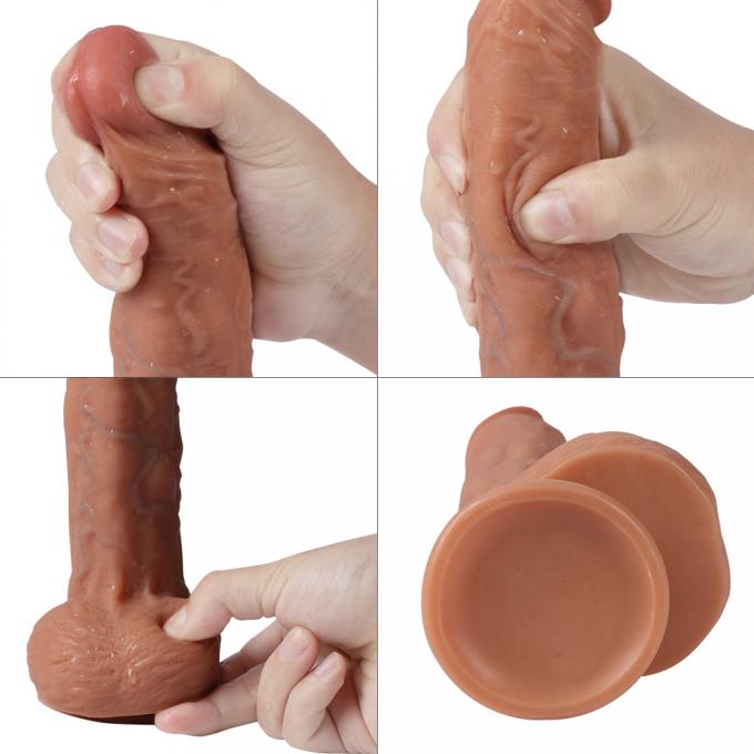 Premium PVC Dildo Phthalate Free Big Cock With Balls 8.8 Inch Realistic Vein 0