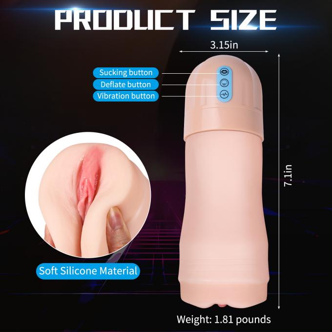 Vibrating Realistic Vagina Masturbator Powerful Suction Sensation Automatic Male Masturbator 1