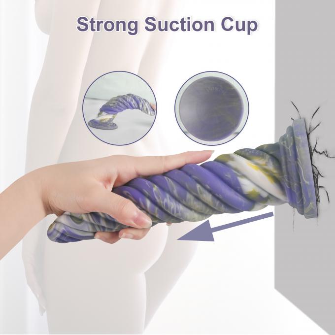 Cloudy Blue Monster Dildo flexibility demonstration