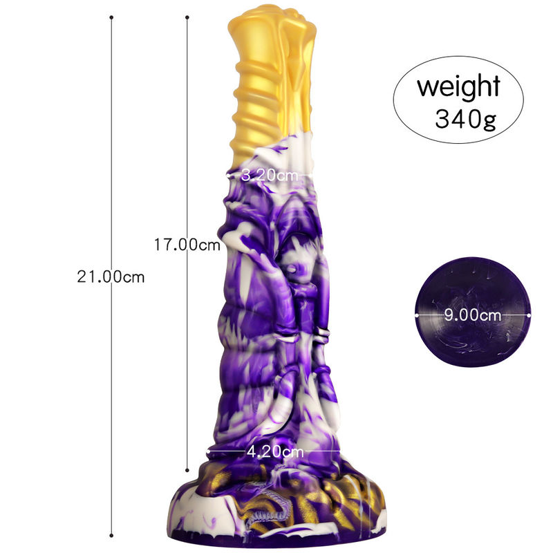 Premium Silicone Creature Dildo with Unique Textures and Full Waterproof Design