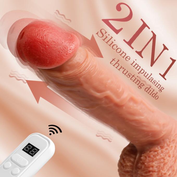 Xise Thrusting Vibrating Dildo 8 Inch With Remote Control Pulse Sensation For Female 0