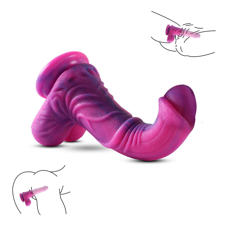 Xise Starry Red Realistic Monster Dildo Silicone with Suction Cup Hands Free Play