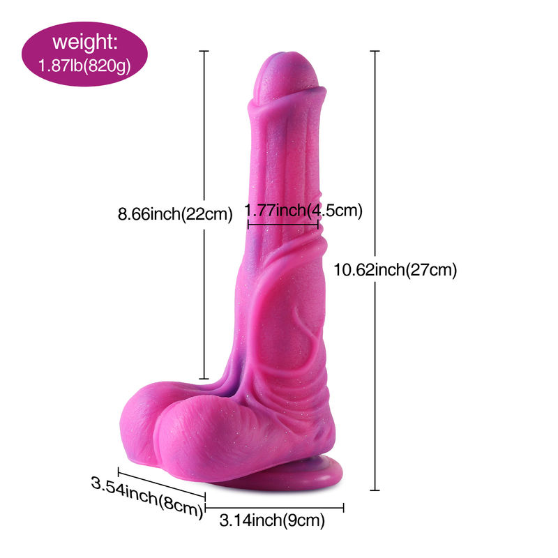 Xise Starry Red Realistic Monster Dildo Silicone with Suction Cup Hands Free Play