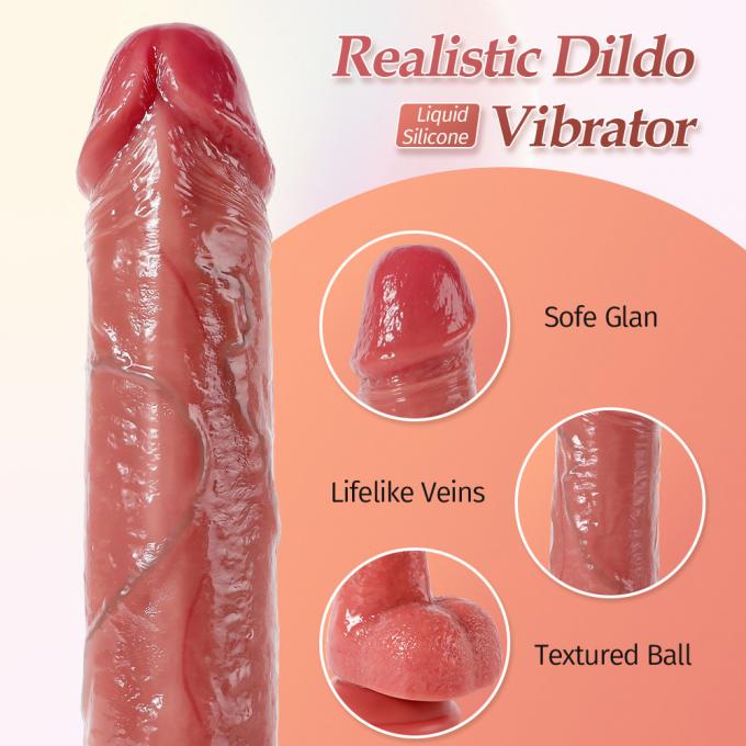 Realistic Silicone Vibrating Dildo Sex Toy For G Spot Anal Stimulation 9 Thrusting Modes 0