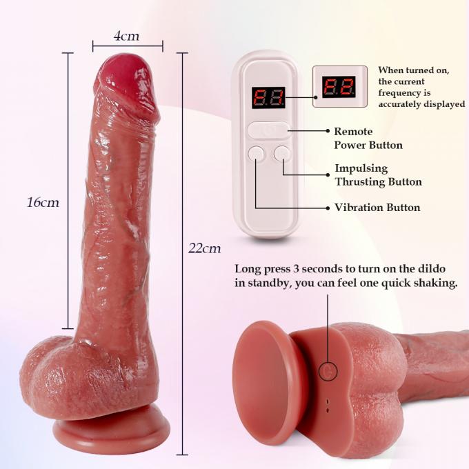 Realistic Silicone Vibrating Dildo Sex Toy For G Spot Anal Stimulation 9 Thrusting Modes 4