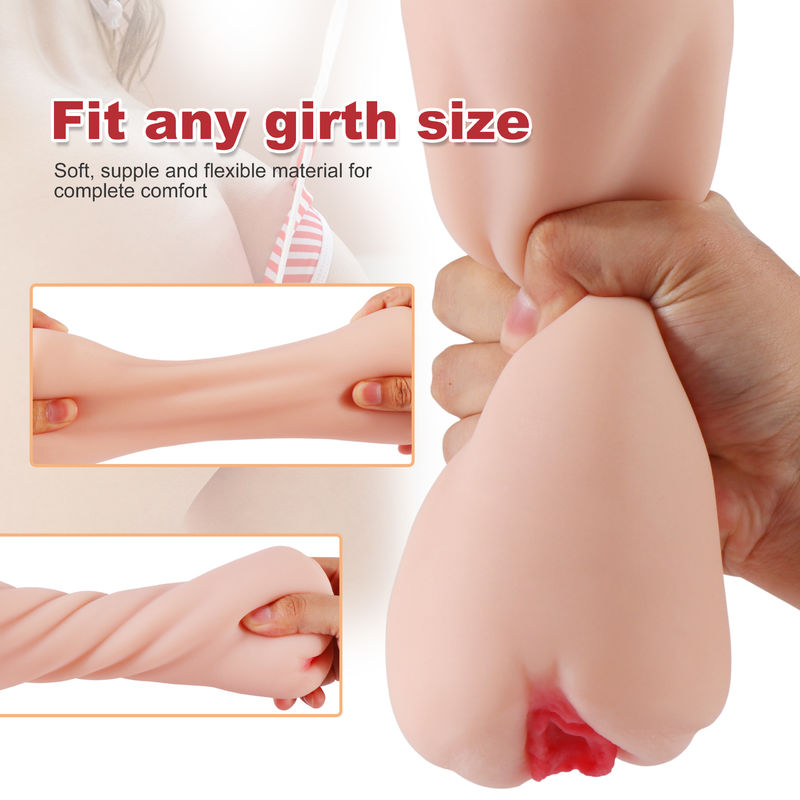 2 In 1 Realistic Vagina 3D Textured With Sexy Mouth Tight Channel Mens Pussy Stroker