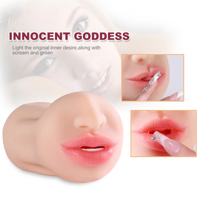 2 In 1 Realistic Vagina 3D Textured With Sexy Mouth Tight Channel Mens Pussy Stroker 0