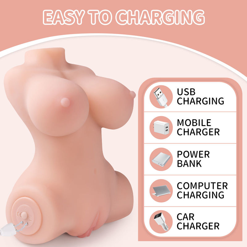 Xise Mini Vibrating Sex Doll Realistic Pussy With 10 Speeds Vibrations 2.6lb Lifelike Toys