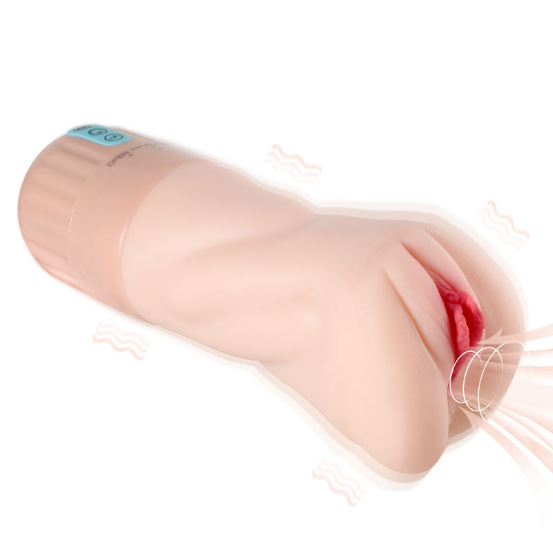 Dual Hardness Realistic Vagina Sex Toy With Vibrating Sucking TPR Male Masturbator​