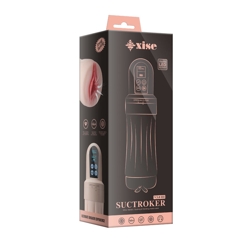 ​​Xise DualLayer Vibrating Masturbator​​ Realistic Sucking Pussy Toy for Men with Powerful Sensations