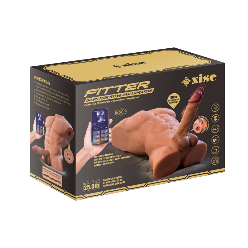 APP Controlled Male Torso Dildo with 5 Speeds 2 Modes Thrusting and IPX7 Waterproof Realistic Sex Torso