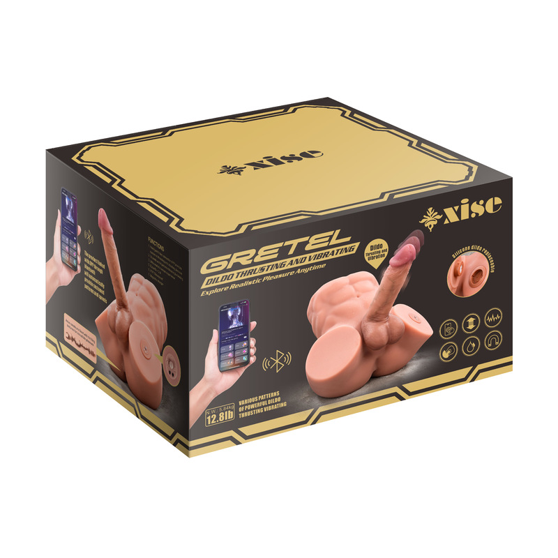 APP Bluetooth Linked Male Torso Masturbator with 6kg Realistic Design and Large 24cm Detachable Dildo
