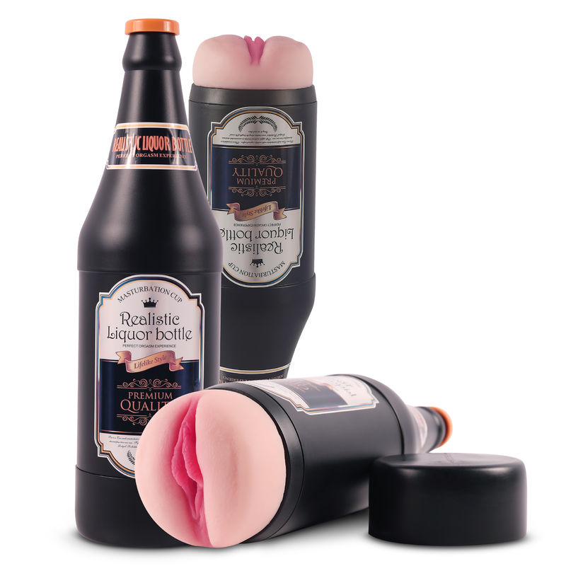 SHEQU Wine Bottle Design Manual Masturbator Cup Soft TPR 0.40kg CE RoHS REACH Certified