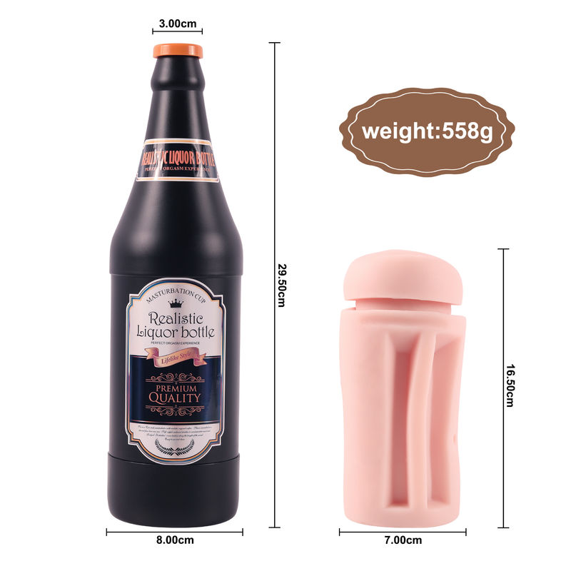 SHEQU Wine Bottle Design Manual Masturbator Cup Soft TPR 0.40kg CE RoHS REACH Certified