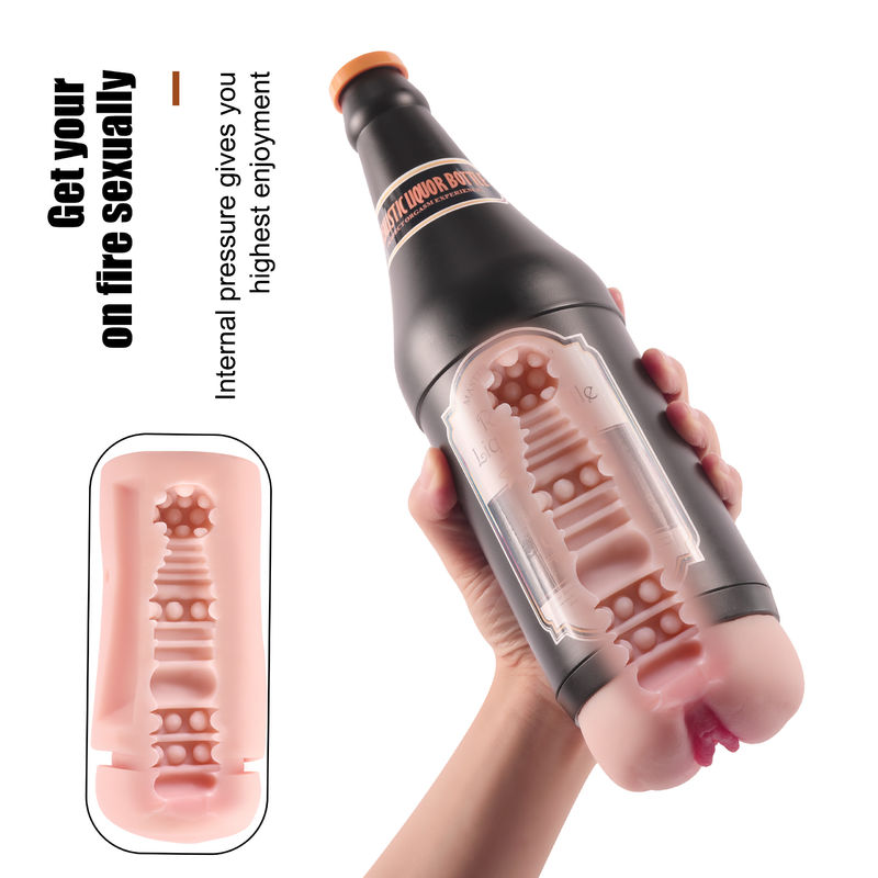 SHEQU Wine Bottle Design Manual Masturbator Cup Soft TPR 0.40kg CE RoHS REACH Certified