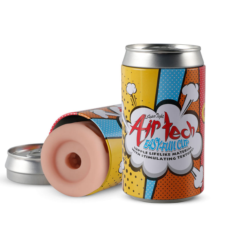 Portable Masturbator Toy Soda Can Style Soft TPR Aluminum Case Waterproof