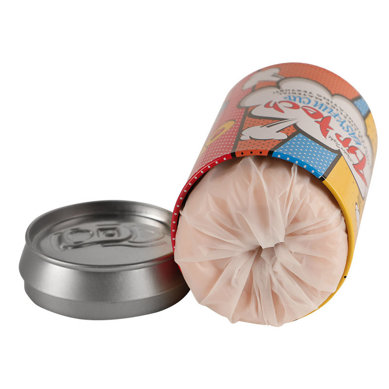 Portable Masturbator Toy Soda Can Style Soft TPR Aluminum Case Waterproof