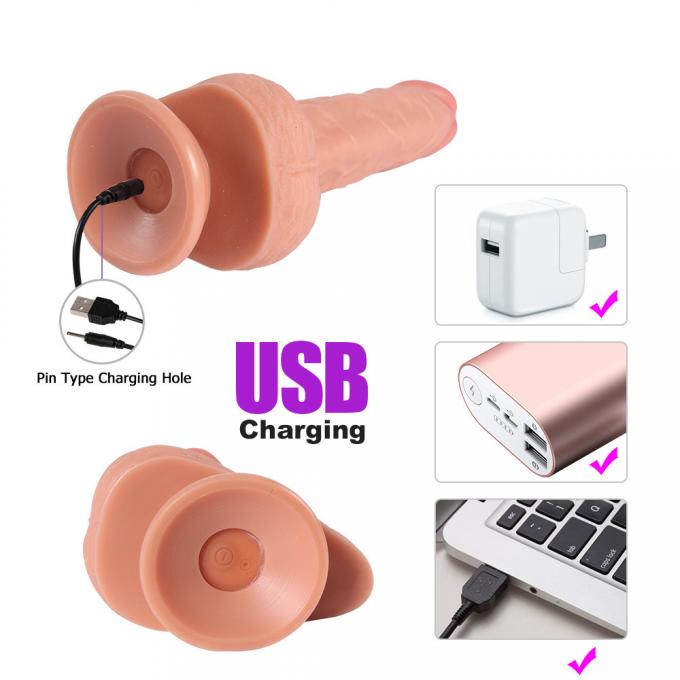 Multiple Functions Vibrating PVC Dildo Body Safe With Remote Control For Female 2